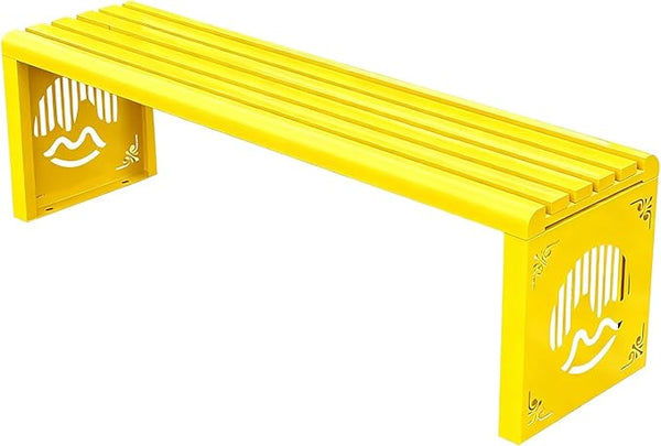 Heavy Duty Outdoor Benches Weatherproof Galvanized Steel Park Benches Slats Design Metal Garden Chair Commercial Street - Photo 1