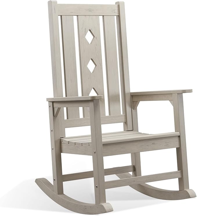 Oversized Rocking Chair, Outdoor Rocking Chair for Adults, All Weather Resistant Porch Rocker for Lawn Garden, 350lbs Weight Capacity