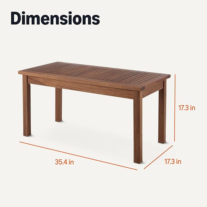 Amazon Basics - Patio Coffee Table, Wood, 35" - Photo 2