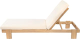 Christopher Knight Home Duska Acacia Wood Chaise Lounge Chair Outdoor, Patio Outdoor Chaise Lounge with Cushions - Photo 8