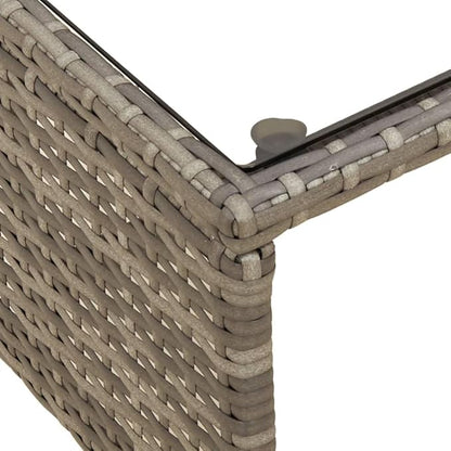vidaXL Patio Garden Sofa Set L-Shaped Gray Poly Rattan with Table - Outdoor Seating with Washable Cushions for Deck, Terrace