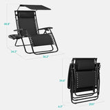 Best Choice Products 30” Wide Folding Zero Gravity Outdoor Recliner Patio Lounge Chair w/Adjustable Canopy Shade - Photo 2