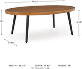 Signature Design by Ashley Horizon Hall Casual Outdoor Coffee Table with 4 Legs, Light Brown & Black - Photo 7