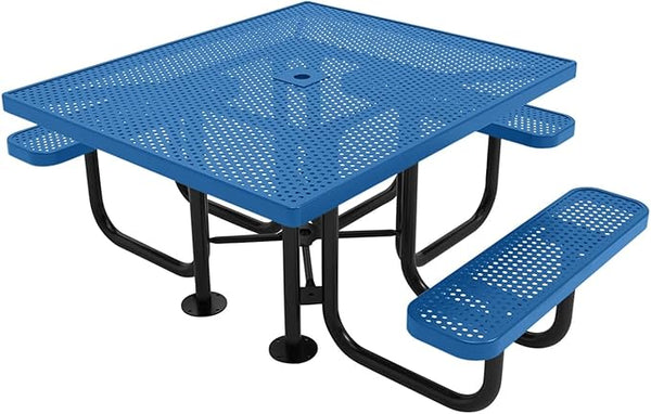 COATEDOUTDOORFURNITURE Heavy-Duty Portable ADA-Compliant Outdoor Picnic Table with Umbrella Hole - Photo 1