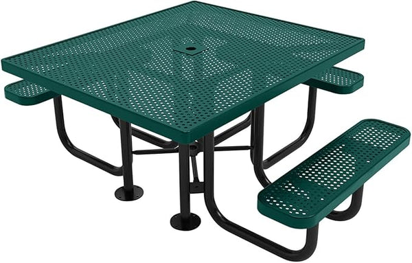 COATEDOUTDOORFURNITURE Heavy-Duty Portable ADA-Compliant Outdoor Picnic Table with Umbrella Hole - Photo 1