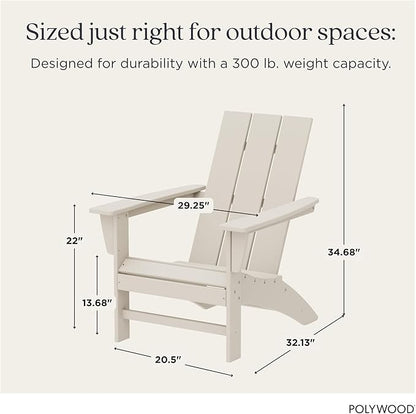 POLYWOOD Modern Adirondack Chair – All-Weather Outdoor Lawn Adirondack Chairs – HDPE, Fade-Resistant & Durable Outdoor Furniture – For Patio, Deck & Fire Pit Chairs – Sand