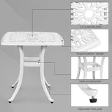 VINGLI 21” Cast Aluminum Outdoor Side Table with 1.6” Umbrella Hole - Photo 5