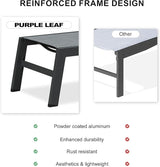 PURPLE LEAF Outdoor Chaise Lounge Set of 2 Aluminum Patio Lounge Chair with Wheels and Side Table Pool Chaise Lounge - Photo 6
