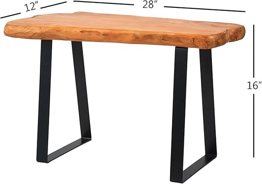 Cedar Root Entryway Bench 28" x 12" x 16"H Rustic Solid Wood Live Edge Natural Accent Coffee Side Table for Living Room Bedroom Outdoor Vintage Garden Foot Stool