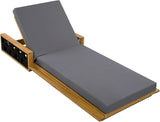 Merax Outdoor Chaise Lounge Set of 2, Acacia Wood Patio Reclining Chairs with 4-Position Adjustable Backrest - Photo 8