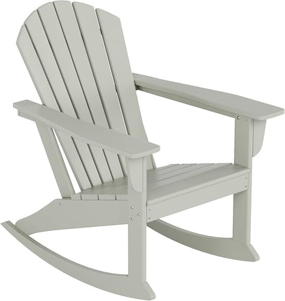 WestinTrends Dylan Outdoor Patio Poly Plastic Adirondack Rocking Chair, Sand