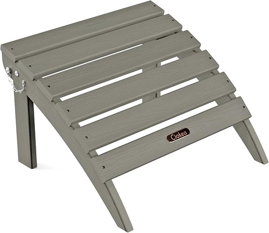 Ciokea Plastic Folding Footstool for Deck Backyard Patio Outdoor Poolside Porch Lawn Indoor, Grey