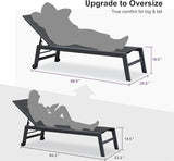 PURPLE LEAF 6-Piece Outdoor Chaise Lounge Oversized Pool Lounge Chairs with Easy-to-Move Wheels and Adjustable Backrest - Photo 3