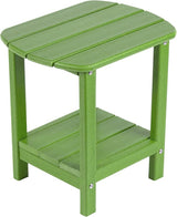Nalone Adirondack Side Table, 16.5" Outdoor End Table, HDPE Plastic, Small for Patio (Lime) - Photo 1