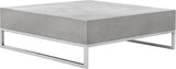 SAFAVIEH Outdoor Collection Eartha Modern Dark Grey Concrete Coffee Table (Fully Assembled) - Photo 4