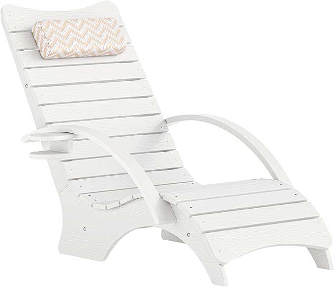 Pool Lounge Chairs Set of 4, Shallow Water 8-10 Inches Deep, HDPS Fade Resistant Pool Tanning Chair with Armrest - Photo 8