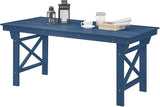 HDPE Outdoor Dining Table, 66.9” Rectangle Patio Dining Table for 6 - Photo 1
