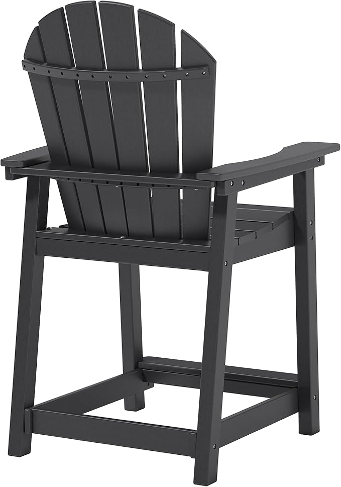 OTSUN Tall Modern Adirondack Chairs Set of 6, All Weather HDPE Bar Height Adirondack Stools Widened Durable Design for Porch Patio Yard Lawn Fire Pit Bistro Basement Indoors & Outdoors