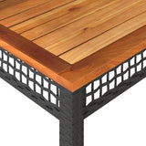Black and Brown PE Rattan Square Garden Table 31.5 x 31.5 x 29.5 Inches - Photo 8