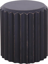 Afterglow Terrafab Material Outdoor Round Side Table, Natural Decorative Garden Stools - Photo 1
