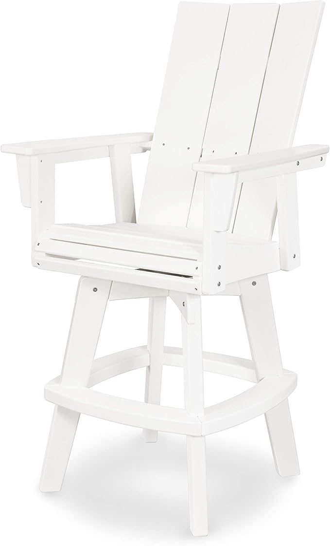 POLYWOOD® Modern Adirondack Bar Chair, White