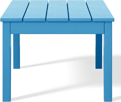 WestinTrends Malibu Low Outdoor HDPE Patio Rectangle Coffee Table, Pacific Blue