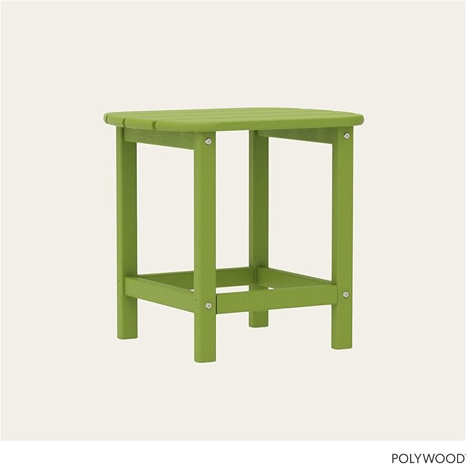 POLYWOOD SBT18LI South Beach 18" Outdoor Side Table, Lime - Photo 4