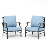 Metal Patio Chairs Set of 2 with 5.75" Extra Thick Cushion - Photo 7