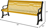 COATEDOUTDOORFURNITURE Heavy-Duty Outdoor Bench Thermoplastic Coated, Slatted Steel, Commercial-Grade Garden Bench - Photo 2