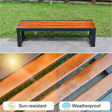 Porch Benches Outdoor Patio Seating Weatherproof Garden Bench 31" Metal Frame Park Bench for Yard Patio Entryway - Photo 4