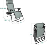 Best Choice Products Set of 2 Adjustable Steel Mesh Zero Gravity Lounge Chair Recliners w/Pillows and Cup Holder Trays - Photo 3