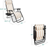 Best Choice Products Set of 2 Adjustable Steel Mesh Zero Gravity Lounge Chair Recliners w/Pillows and Cup Holder Trays - Photo 3