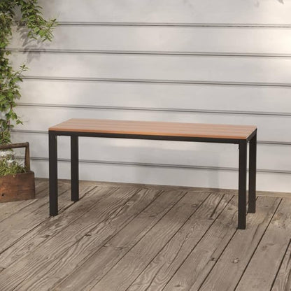 Garden Bench Brown Steel Outdoor Seating 43.3 x 43.3 x 17.7 in 330 lb Capacity Vintage Look Patio Porch Park Seat Matte Finish for Garden, Terrace & Deck