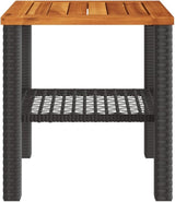 Small Square Garden Table, Outdoor Patio Side Table with Poly Rattan and Steel Frame - Photo 6