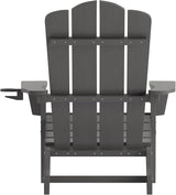 Flash Furniture Newport Adirondack Chairs with Cup Holders, Weather Resistant Poly Resin Adirondack Chairs, Set of 4 - Photo 8