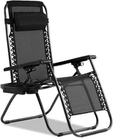 Heavy Duty Zero Gravity Lounge Chair - 350lbs Patio Recliner Pillow & Cup Holder - Photo 1