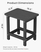 Set of 2 HDPE Outdoor Side Table, Weatherproof Small Outdoor Table for Adirondack - Photo 3