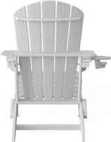 Plawdlik Folding Adirondack Chair Set of 6 with Cup Holder, Wooden Textured - Photo 9
