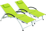 Sundale Outdoor Adjustable Patio Chaise Lounge Set of 2, 6 Position Lounge Chair - Photo 1