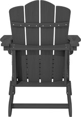 KINGYES Folding Adirondack Chair Set of 8, HDPE All-Weather Folding Adirondack Chair, Grey - Photo 10