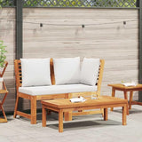 3-Piece Garden Lounge Set with Cream Cushions and Acacia Wood, Outdoor Furniture for Patio Balcony - Photo 1