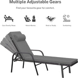 Patio Chaise Lounge Set 3 Pieces Pool Lounge Chairs - Photo 4