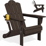 KINGYES Adjustable Folding Adirondack Chair Set of 2, 3-Position Reclining Adirondack Chairs with Cup Holder - Photo 1