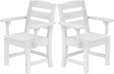 YITAHOME HDPE Chairs Set of 2, Sturdy Patio Chair w/Max Bearing 330 LBS, All-Weather Outdoor Patio Chairs for Terrace - Photo 1