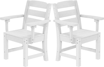 YITAHOME HDPE Chairs Set of 2, Sturdy Patio Chair w/Max Bearing 330 LBS, All-Weather Outdoor Patio Chairs for Terrace, Garden, Backyard, Poolside, Gray
