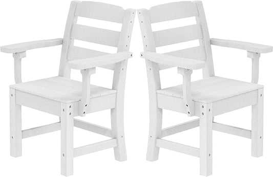 YITAHOME HDPE Chairs Set of 2, Sturdy Patio Chair w/Max Bearing 330 LBS, All-Weather Outdoor Patio Chairs for Terrace, Garden, Backyard, Poolside, Gray