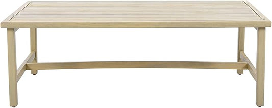 Merax Patio Acacia Wood Coffee Table Outdoor Furniture, Bear 310LBS, 47.24"x23.62"x15.75", Light Teak