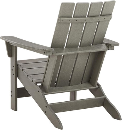 Signature Design by Ashley Visola Outdoor Patio HDPE Weather Resistant Adirondack Chair, Gray