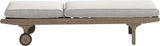 Modway Saratoga Teak Outdoor Chaise Lounge Chair in Pebble – Adjustable Wood Pool Lounge Chair with Wheels and Cushions - Photo 7