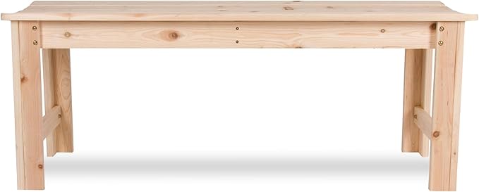 Shine Company Outdoor Wooden Backless Patio Garden Bench, 4 Ft, Natural